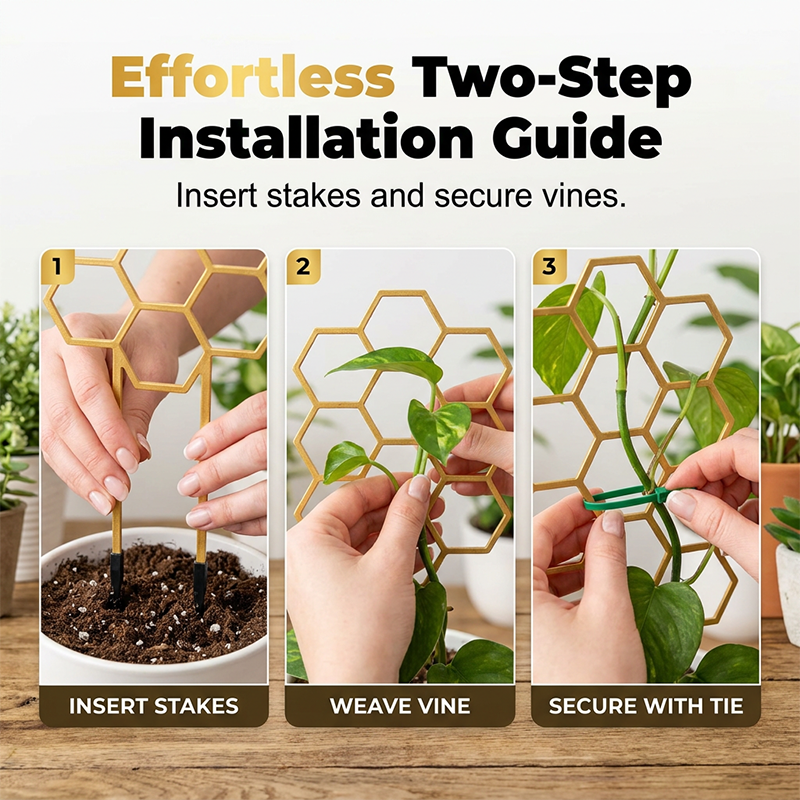 🌿 TIDSBEGRÄNSAT ERBJUDANDE: 50 % RABATT! ✨ Växtstöd i bikakemönster – Rostfritt, stapelbart, enkelt att montera 🐝