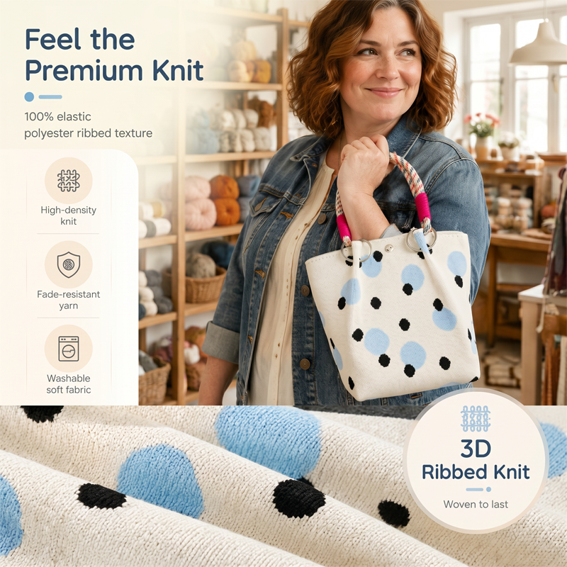 👜 50 % RABATT UNDER BEGRÄNSAD TID! 💥 Söt handväska med prickmönster för kvinnor – klassiskt prickmönster, rymlig, chic till vardags ✨