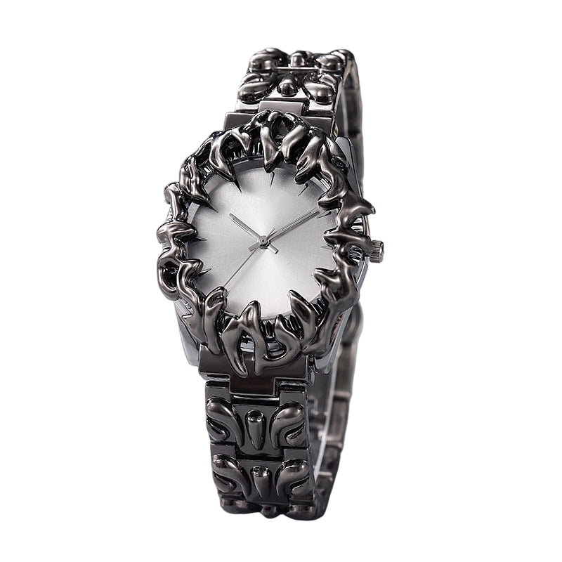 ⌚ 50 % RABATT UNDER BEGRÄNSAD TID! ✨ Kreativt klockarmband i kvarts i kloliknande design för män – röd urtavla, skulpturalt armband, i iögonfallande stil 🔥
