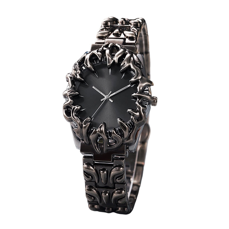 ⌚ 50 % RABATT UNDER BEGRÄNSAD TID! ✨ Kreativt klockarmband i kvarts i kloliknande design för män – röd urtavla, skulpturalt armband, i iögonfallande stil 🔥