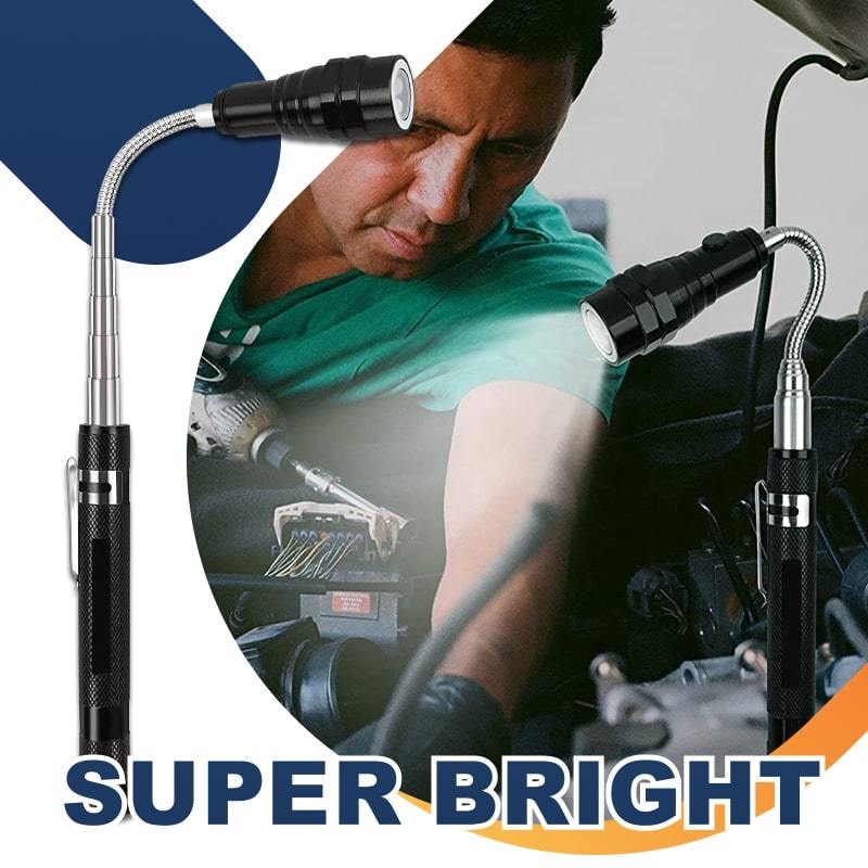 🔦 50 % RABATT UNDER BEGRÄNSAD TID! ✨ Multifunktionell magnetisk teleskopficklampa – utdragbar, 360° svanhals, superstark 🛠️