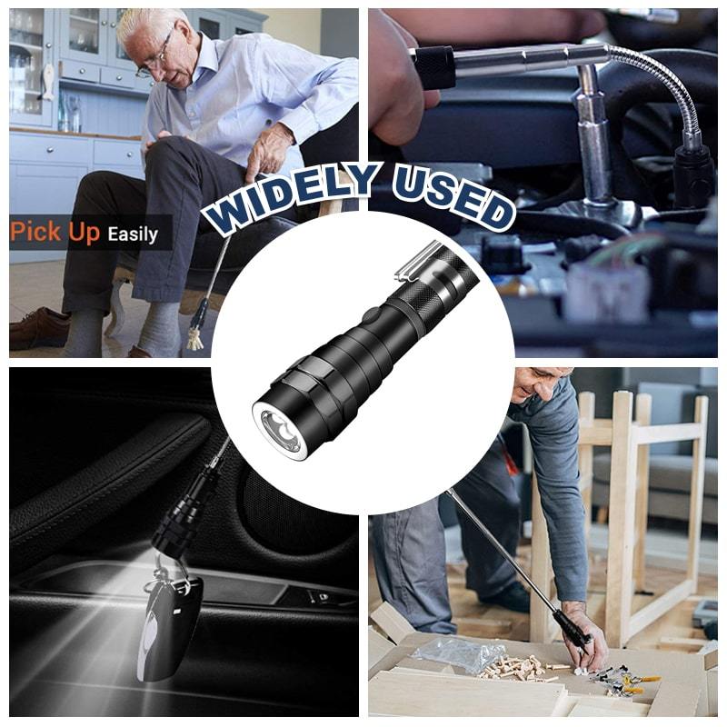 🔦 50 % RABATT UNDER BEGRÄNSAD TID! ✨ Multifunktionell magnetisk teleskopficklampa – utdragbar, 360° svanhals, superstark 🛠️