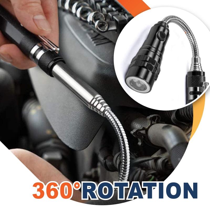 🔦 50 % RABATT UNDER BEGRÄNSAD TID! ✨ Multifunktionell magnetisk teleskopficklampa – utdragbar, 360° svanhals, superstark 🛠️