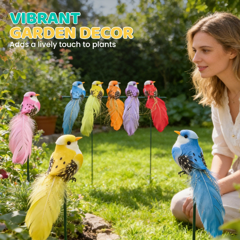 🐦 Artificial feathered birds with clip (12 pieces per pack)