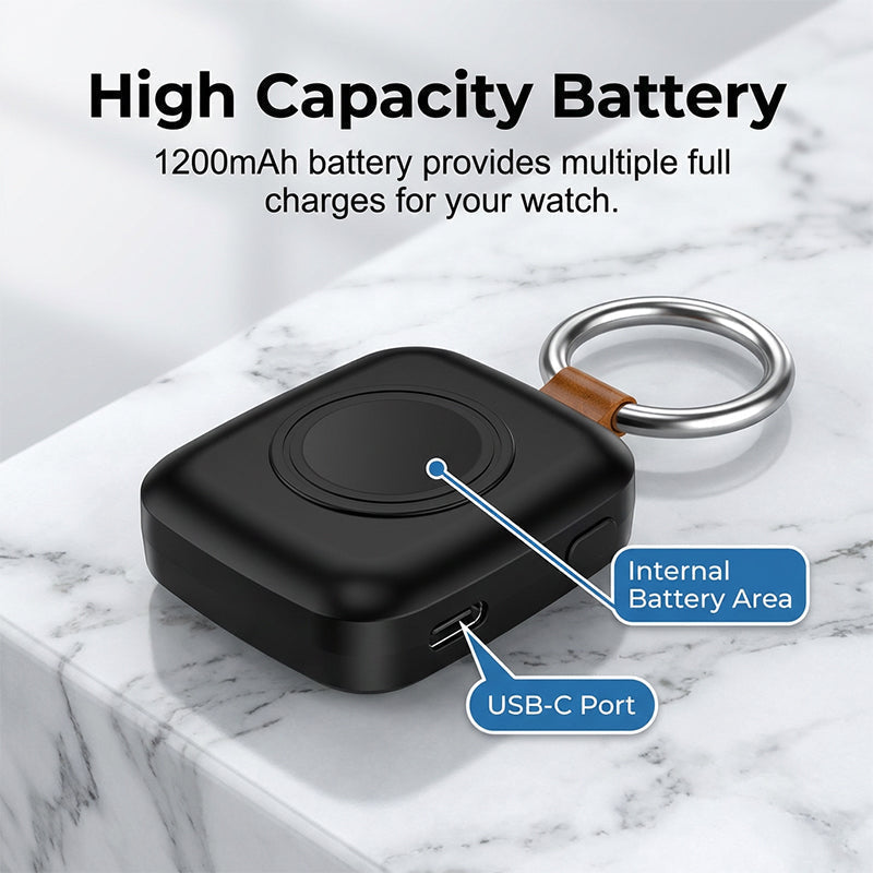 🎉 2026 Sale — Over 33,000 Sold! 🔑 Portable Keychain Charger for Smartwatches – Wireless Power On-the-Go ⌚