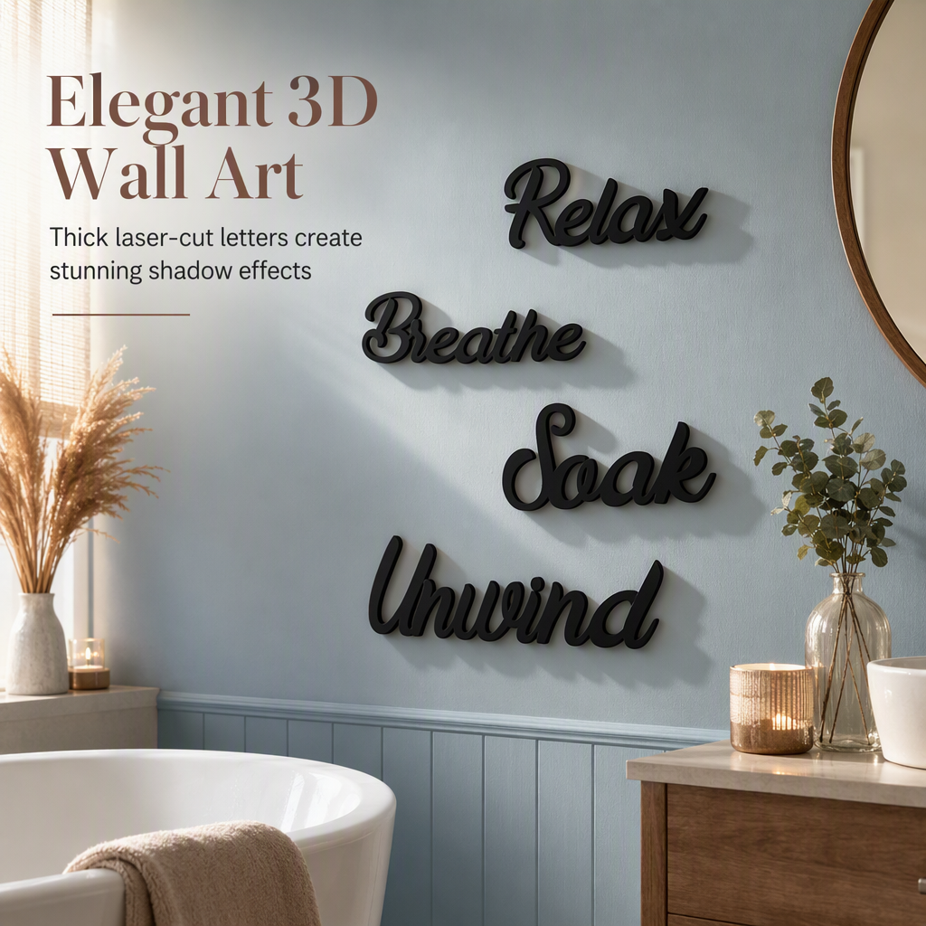 📢📢50% OFF !! ⏰4 Piece Farmhouse Bathroom Wall Decor Set🛁🧱