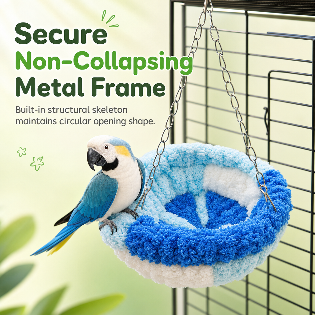 🐦 LIMITED-TIME 50% OFF! 🧶 Warm Winter Bird Hanging Hammock – Cozy, Soft, Cage Decor ✨